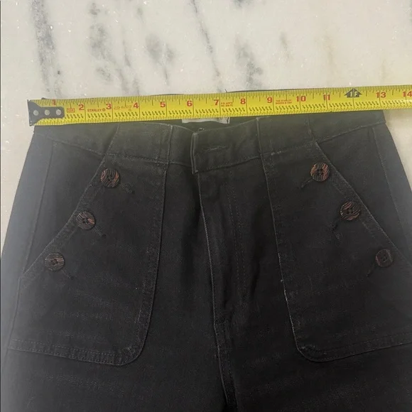 Worn Once $325 ASKK NY Brick House Tuckernuck Wide Leg Jeans in Black 27 (26) - Picture 5 of 13